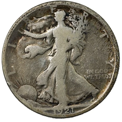 1921-S San Francisco Walking Liberty Half Dollar 50C Good GD G+