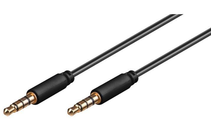 MicroConnect IPOD011 3.5mm Audio Cable – 0.5m Slim Extension, Black