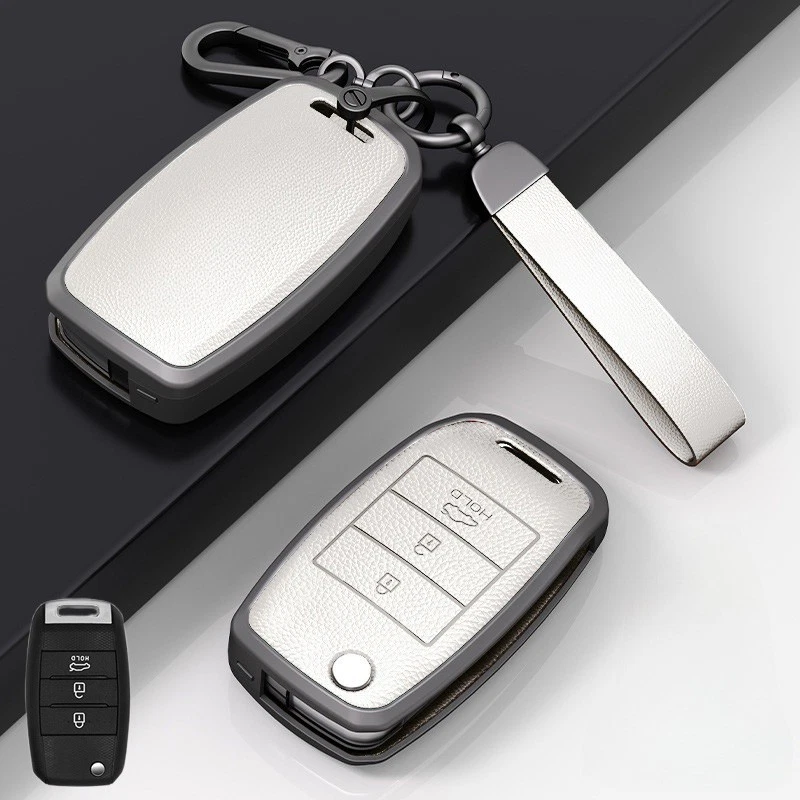 Funda para llave de coche de cuero de aleación de zinc para Kia Rio Soul K3 Sorento Niro Ceed Niro Foto 3 de 4