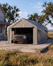 10x20 Ft Portable Garage Car Port With Pe Tarp Canopy Outdoor Storage Shelter