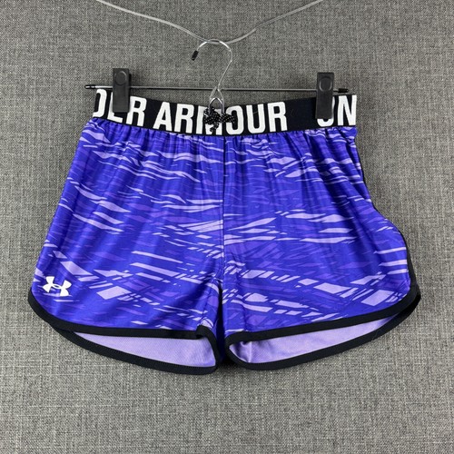 Under Armour Shorts Youth Large Purple Black Athletic Running Loose Fit 146-156 - Picture 2 of 10