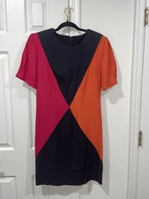 Vintage David Benjamin Colorblock Dress Geometric Retro 80s 90s Made In USA Sz M