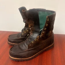 Polo Ralph Lauren Wakely Mid Calf Boots Mens 11D Oiled Leather Moc Toe FLAW