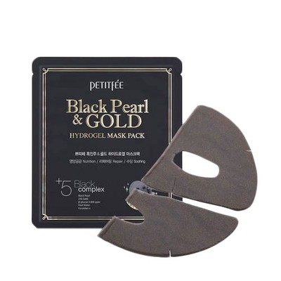 Petitfee Black Pearl & Gold Mask Pack 32 g - Hydrożelowa maska rozświetlając