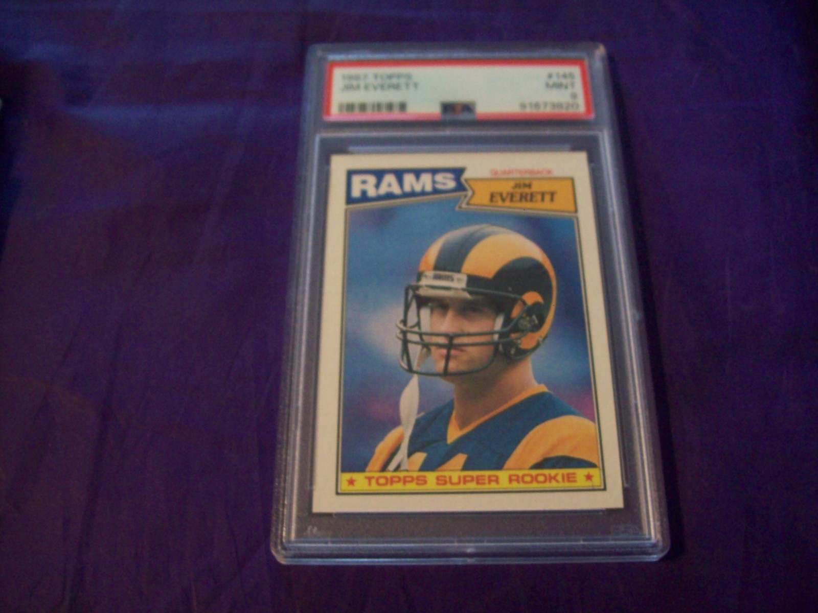 1987 TOPPS FOOTBALL #145 JIM EVERETT PSA 9