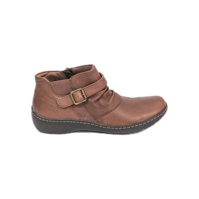 Clarks Collection Leather Boots 7.5 wide Women Cora Ankle Booties side zipper