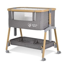 Motherly Haven Baby Bassinet Bedside Sleeper, Portable Crib Crib, Light Grey