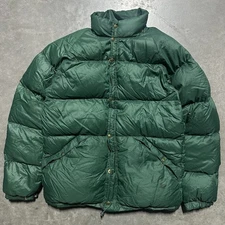 VTG 60s Alpine Design Goose Down Puffer Jacket Green Size Medium USA Alp Sport