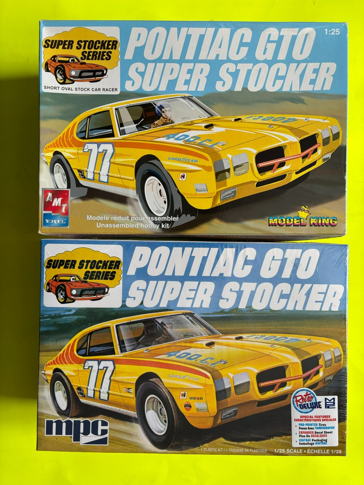 PAIR OF PONTIAC GTO SUPER STOCKER MODEL KITS 1/25 SCALE MPC & AMT COOL LOOK!!