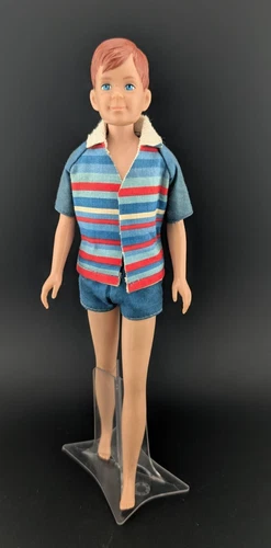 Vintage 1960s Mattel #1090 Ricky dol Doll Straight Leg in Original Outfit