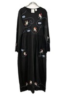 Michael Simon Christmas Dress Holiday Penguin Ice Skating Embroidered Pockets