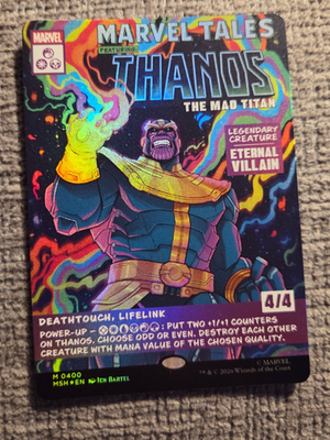 #ad THANOS THE MAD TITAN NM MTG 0400 MSH Marvel Superheroes BORDERLESS FOIL $219.99