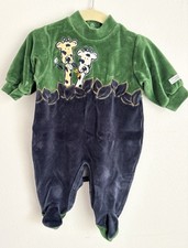 Vtg Absorba Velour 90s Giraffe Sleeper Outfit Sz.3 Months