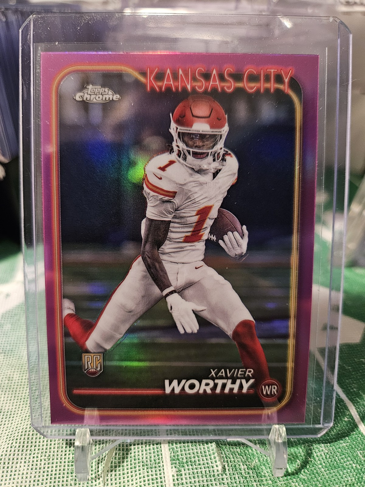 2024 Topps Chrome Xavier Worthy #208 RC Pink Parallel Kansas City Chiefs 🔥