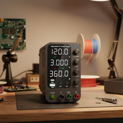 Lightweight Switching Bench Power Supply, 0-120V, with Over-Current Protection