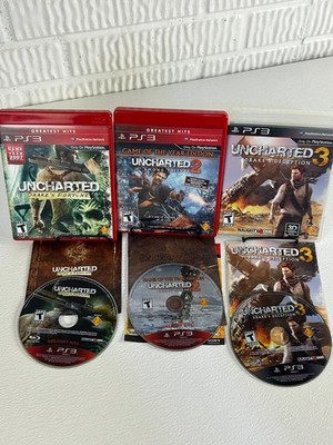 PS3 Uncharted Trilogy Lot 1 2 3 Complete Tested GOTY Drake s Fortune CIB