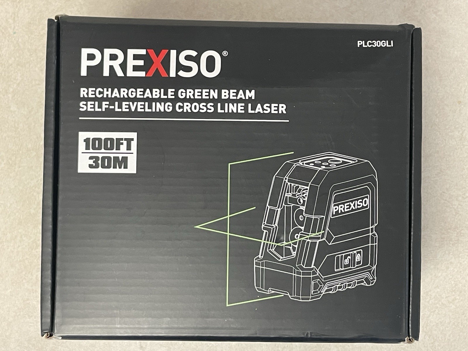 PREXISO Laser Level Self Leveling - 100Ft Rechargeable Cross Line Laser Green...