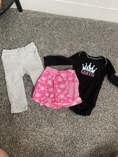 Girl  s size 12-18M pants and bodysuit clothing bundle