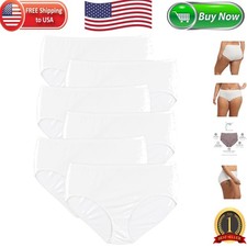 Just My Size Cotton White Briefs Underwear Panties Panty Women JMS Comfor 6-Pack
