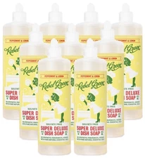 Rebel Green Dish Soap - Peppermint and Lemon - Deluxe 16 fl. oz / 473 ml.-10PACK