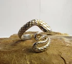 Vintage 925 Sterling Silver Snake Serpant Ring Adjustable Gothic Boho