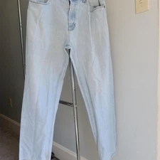 Vintage Chaps Denim Mens Pants Light Blue Ripped Bottom Authentic Jeans