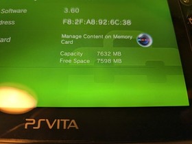 Sony PlayStation Vita Slim PS Vita PCH-2001 Console W 8GB Card Cable 3.60 FW