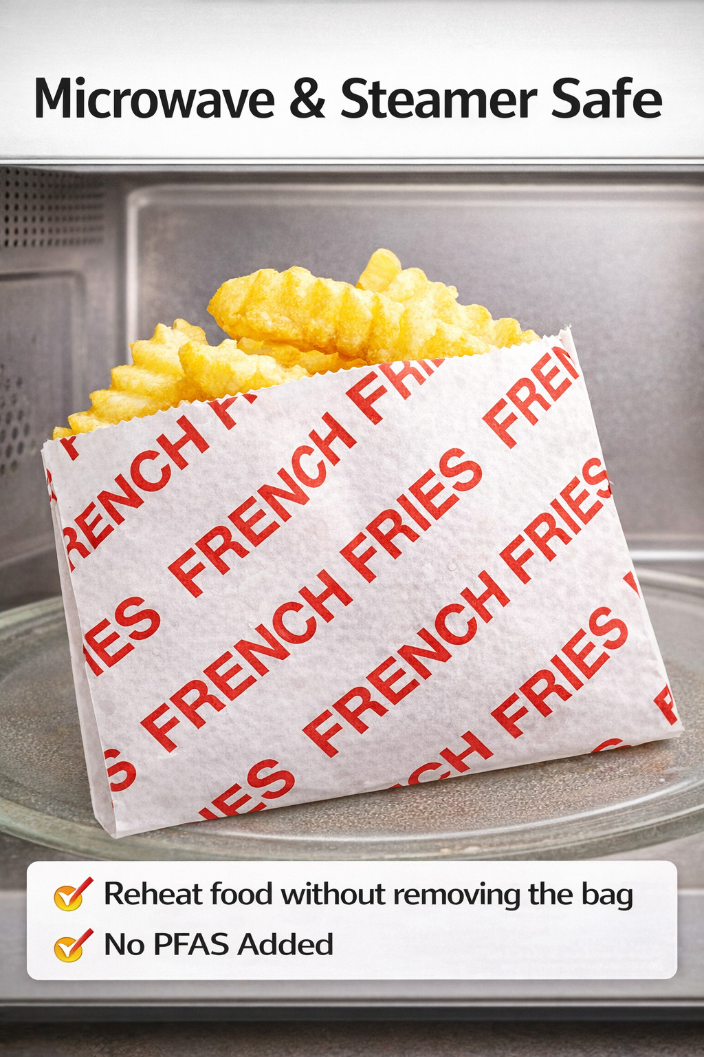 French Fry Bags Printed Grease Resistant Assorted Sizes 8000 Total Bulk Pack