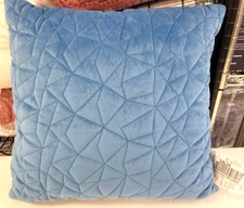 Lush Décor Quilted One Decorative Pillow, 18"x18" -Blue