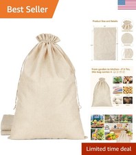 Charming Rustic Burlap Bags Set - 10Pcs 16x24 Ideal for Gifting Organizing
