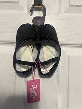 New Justice Black Ballet Dance Shoes Leather Sole Girls Size 11