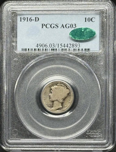 1916 D Mercury Dime PCGS AG-3
