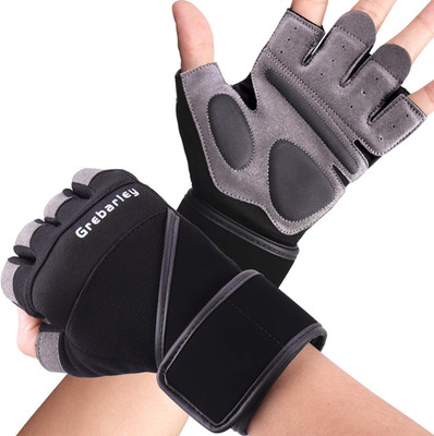 Fitnesshandschuhe Damen Herren Gummiert Handgelenk Schutz Krafttraining Crossfit