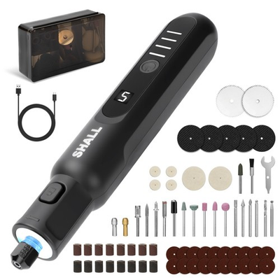 #ad SHALL Cordless Rotary Tool Kit3.7V Mini Rotary Tool 5Speed and 104 Accessories $23.80