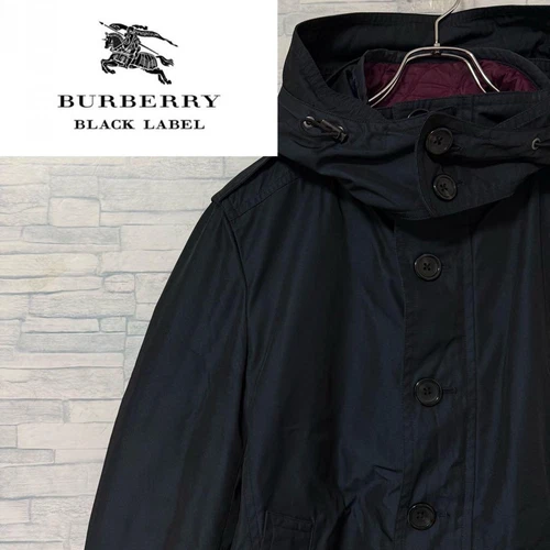 Giacca Burberry Black Label nera cappuccio rimovibile reversibile taglia M autentica