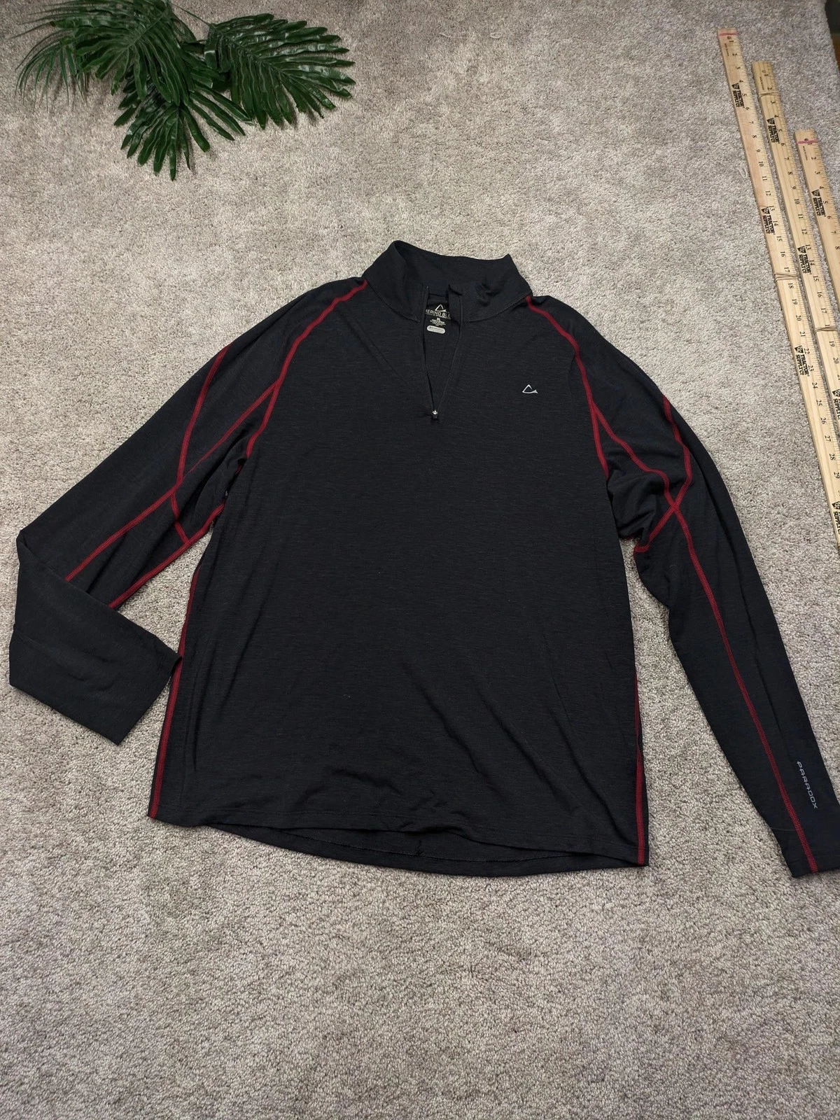 Paradox Peak Quarter Zip Pullover Mens XL Merino Blend drirelease Base Layer