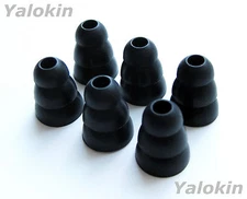 6 Large Black Triple Flange Eartips Earbuds Adapters for JLab In Ear Earphones