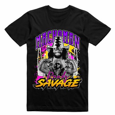 NEW Streetwear on Demand MACHO MAN SAVAGE BLACK Tee Shirt SMALL-3XLARGE LIMITED 