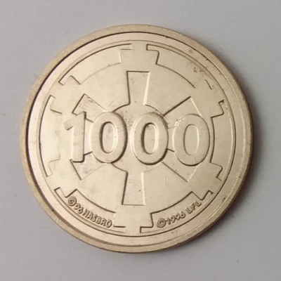Starwars Galactic 1000 Credit Imperial 1996 Hasbro Medal Coin
