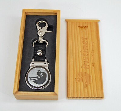 Instinet Reuters Company Advertising Key Fob Clip Watch Presentation Box Vintage
