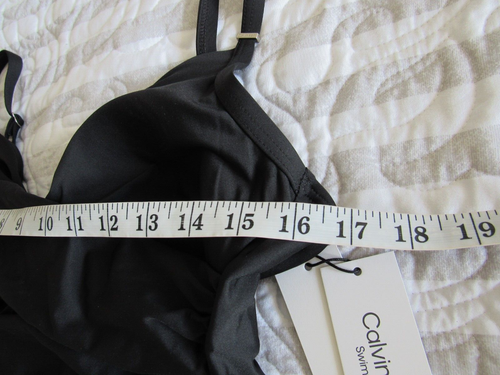 Tummy-Control Size Small Tankini Swim Top Calvin Klein Side Ruched Black Stretch - Picture 3 of 9