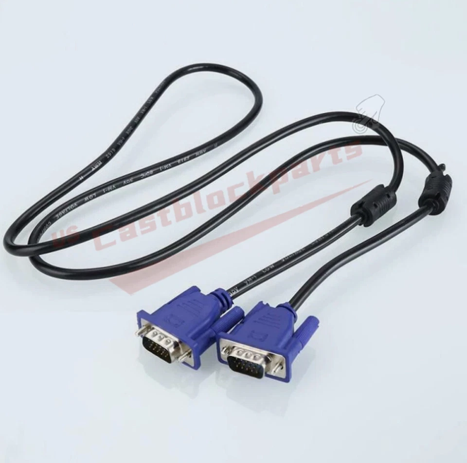 SVGA SUPER VGA Monitor 15 PIN M/M Macho a Macho Cable CABLE PARA PC TV HDTV Azul EE. UU. Foto 2 de 4