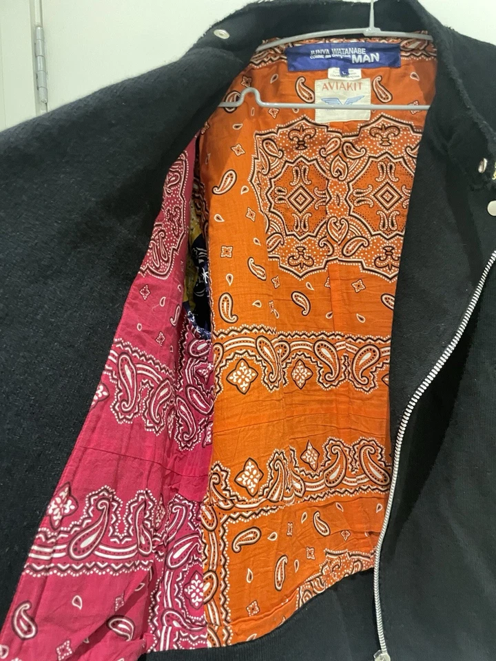 Junya Watanabe MAN x Lewis Leathers Aviakit Knit Biker Jacket - Size L - Image 4 of 4