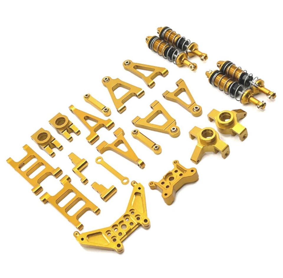 For MJX 1/14 14301 14302 14303 Rc car upgrade Aluminum Alloy Upgrade parts Gold - Image 2 of 4