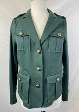 REDUCED NWT W by Worth Green Washed Twill Safari Jacket 10 WAS $72 NOW $43