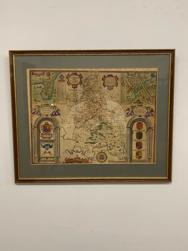 Reprodução vintage mapa emoldurado de Buckinghamshire (1610) por John Speed - Imagem 3 de 4