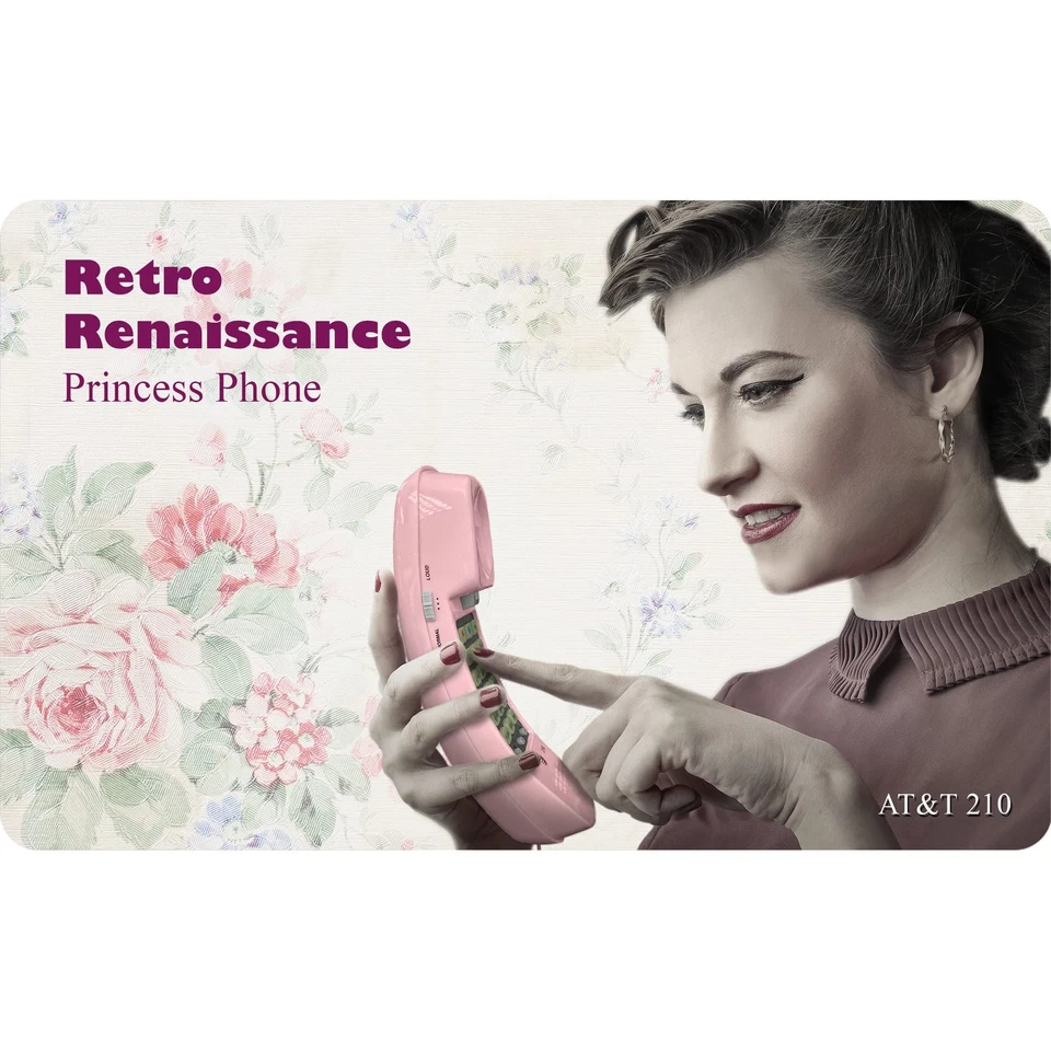 Pink Corded Trimline Princess Phone Easy Wall Mount Speed Dial Last Number Re... - Image 2 of 4