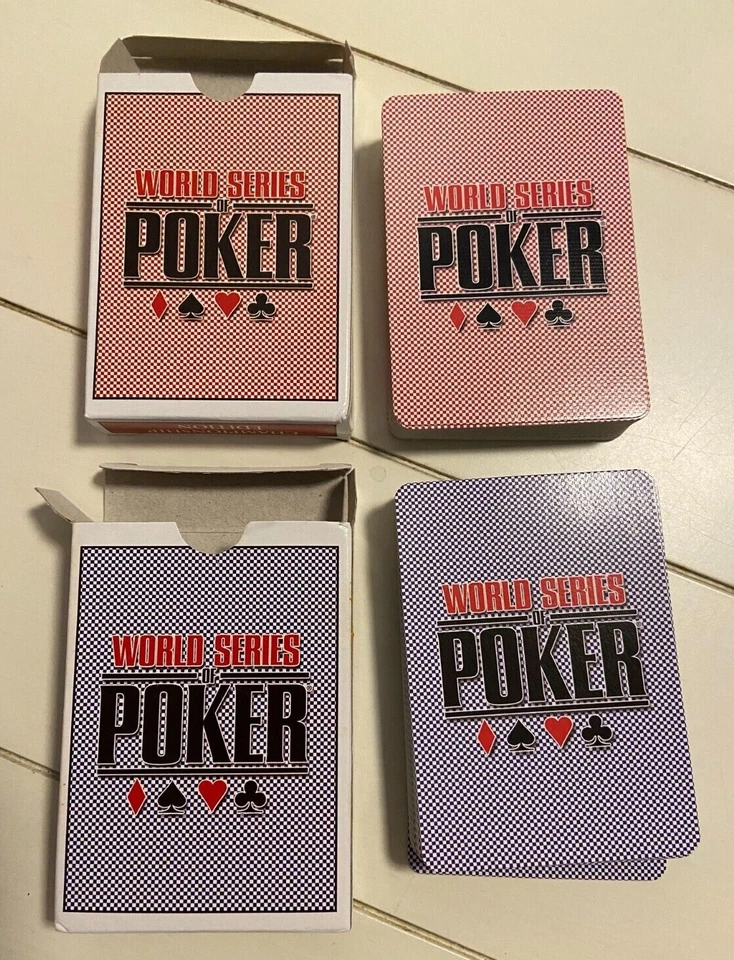 Excalibur World Series Poker Set 2 Decks Of Cards 2 Dice And Chips In Metal Box - Image 4 of 4