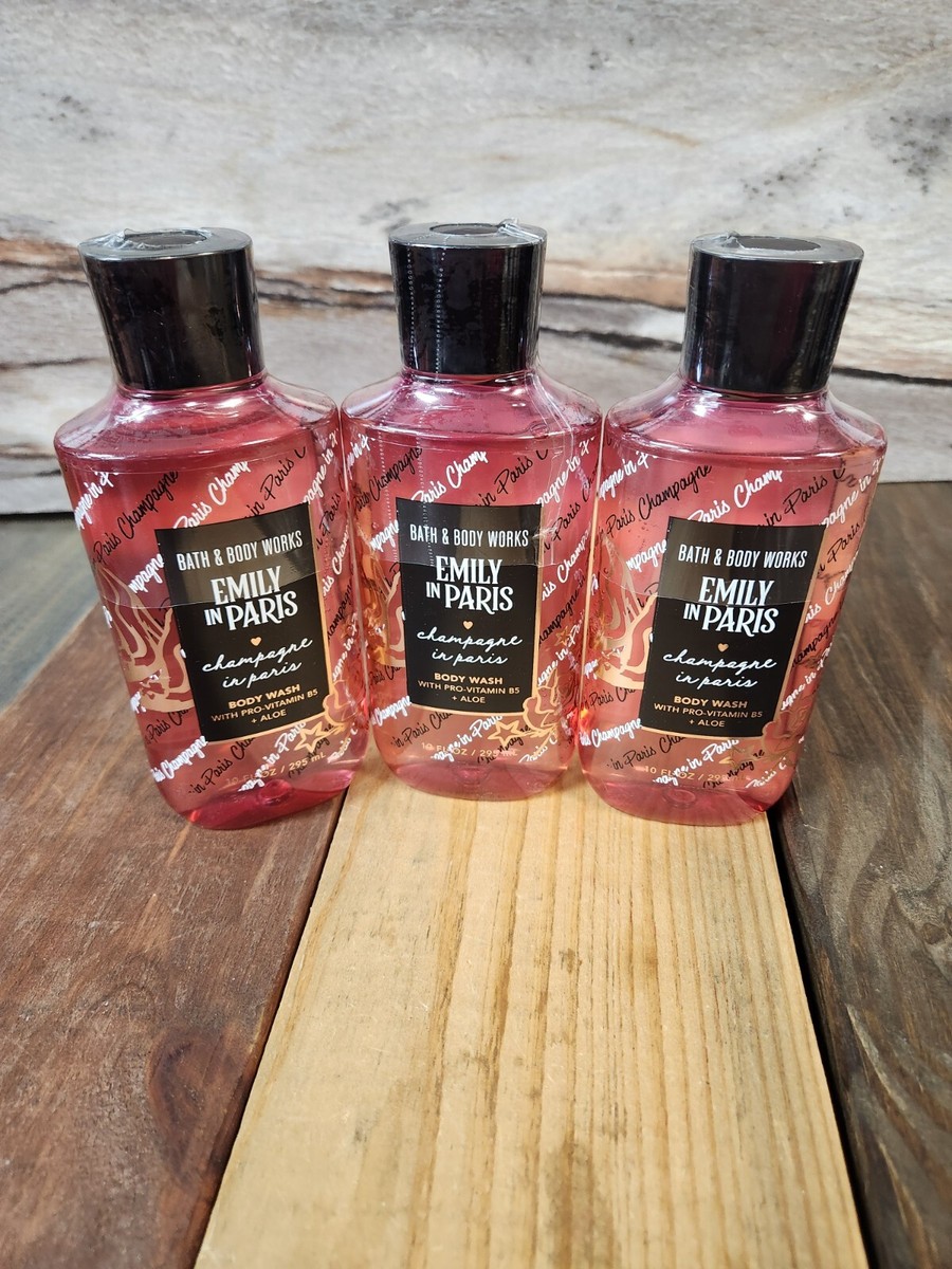 3PK Bath & Body Works Emily Champagne in Paris Shower Gel Body
