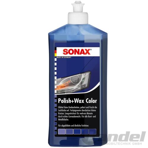 1x 500ml SONAX POLISH + WAX COLOR NIEBIESKI LAKIER LAKIER LAKIER WOSKOWY LAKIER PIELĘGNACJA - Zdjęcie 1 z 1